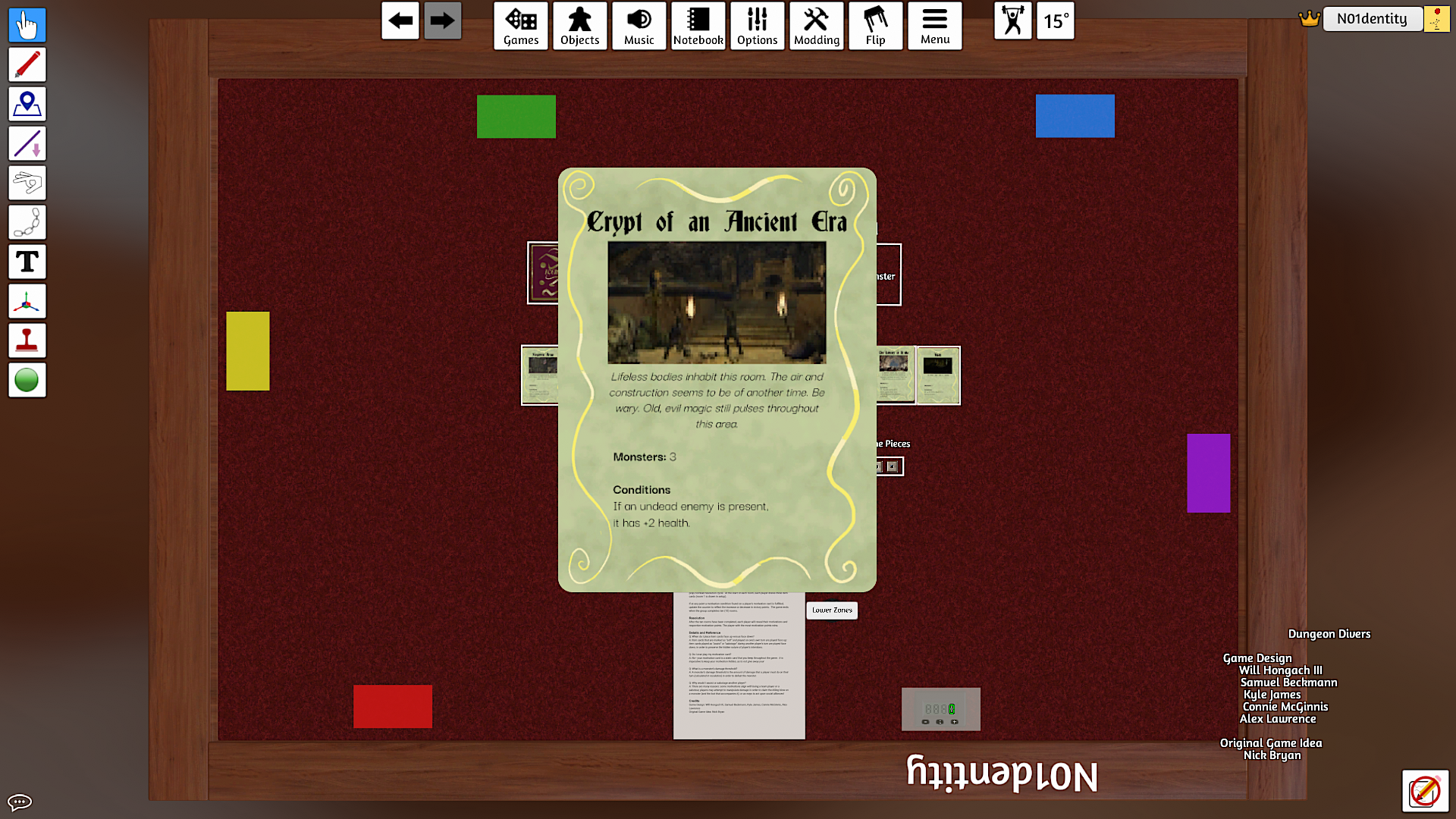 A Dungeon Divers Room Card
